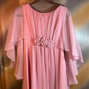 Vintage 70’s‎ long formal party dress. Dusky pink. Handmade. size S B2